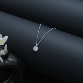 Silver Single Diamond Pendant With Chain